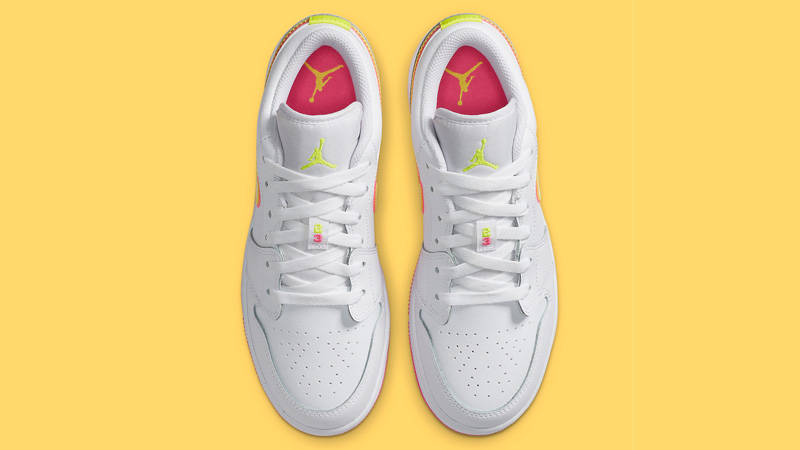 Jordan 1 Low GS White Yellow Pink