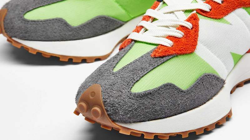 New Balance 327 Energy Lime Closeup