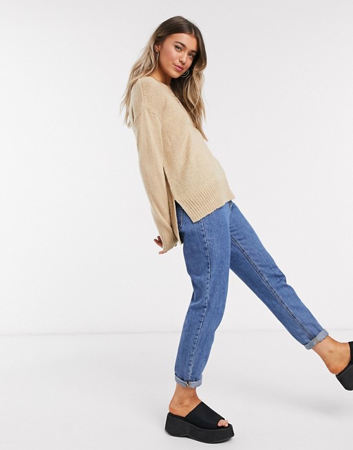 New Look crew neck jumper in camel