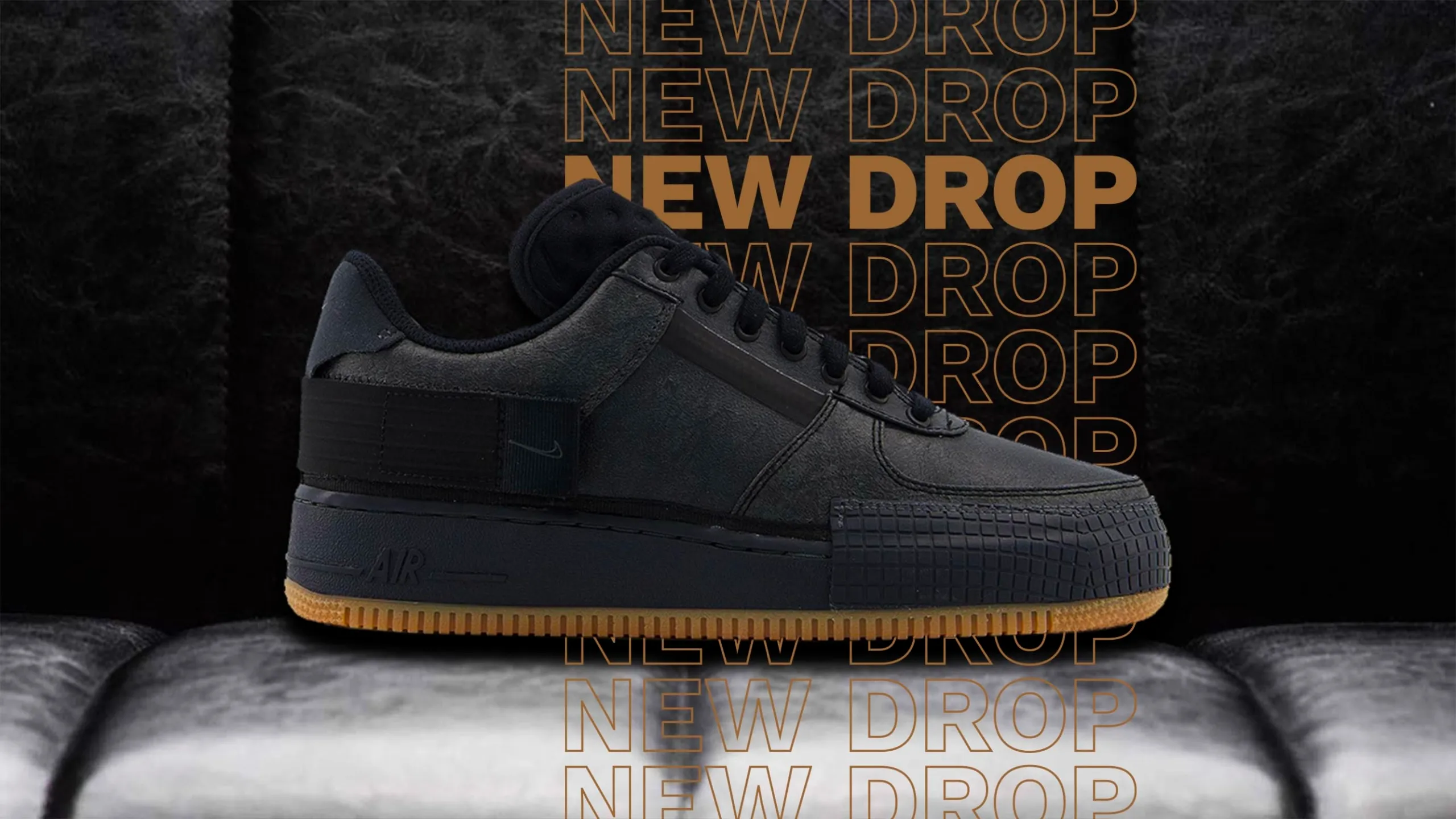 Air force 1 drop type black sale