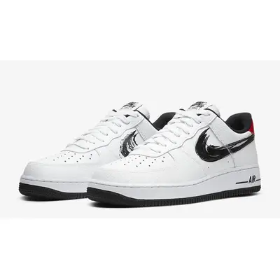 Nike nike air force 1 pink and mint green blue eyes 07 LV8 Brushstroke Swoosh White University Red Front