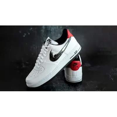 Nike nike air force 1 pink and mint green blue eyes 07 LV8 Brushstroke Swoosh White University Red Lifestyle