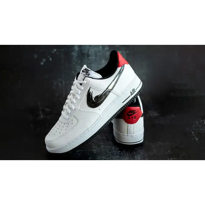 Nike nike air force 1 pink and mint green blue eyes 07 LV8 Brushstroke Swoosh White University Red Lifestyle