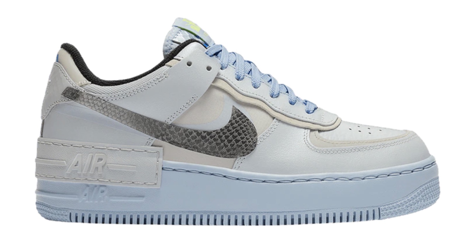 Nike Air Force 1 Shadow Pure Platinum Snakeskin Blue