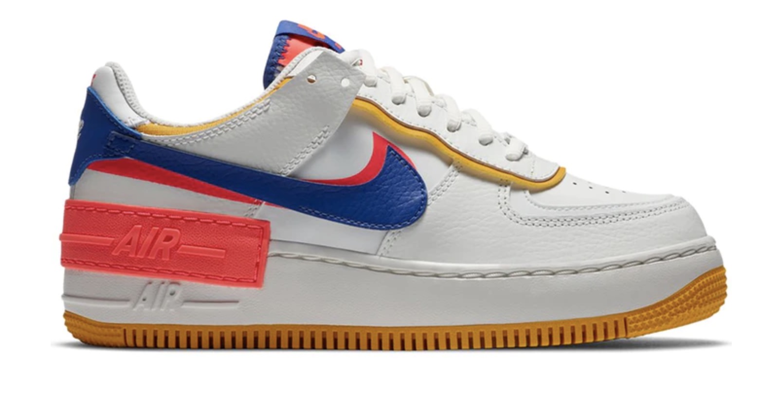 Nike Air Force 1 Shadow White Flash Crimson Blue