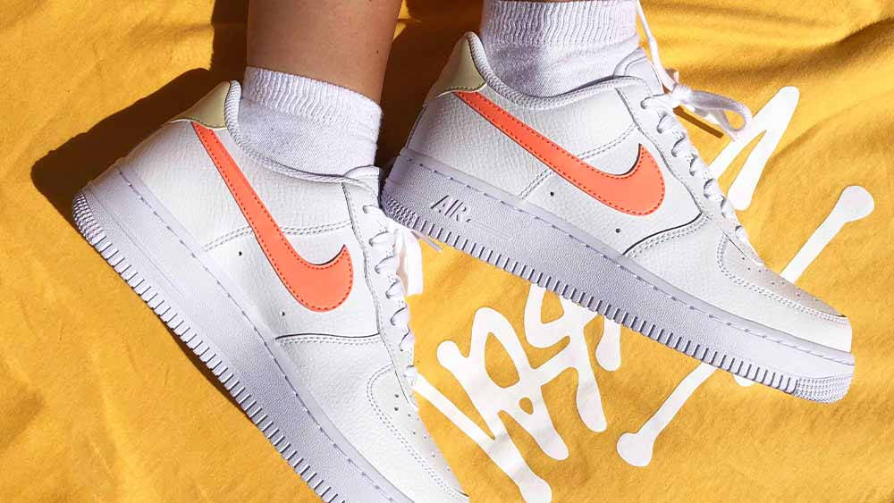 Nike Air Force 1 White Orange feautre Nike Air Force 1 White Orange feautre