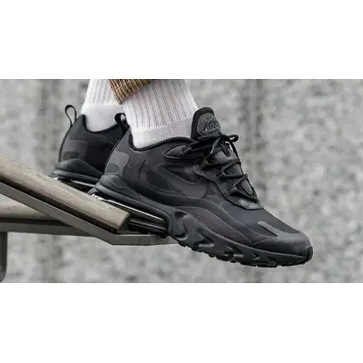 Air max 270 react sneaker in black/oil grey sale