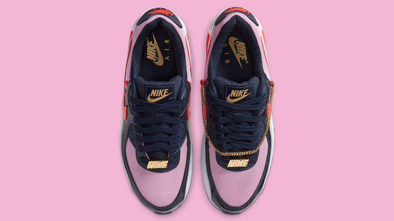 nike air max 90 cuban link obsidian pink