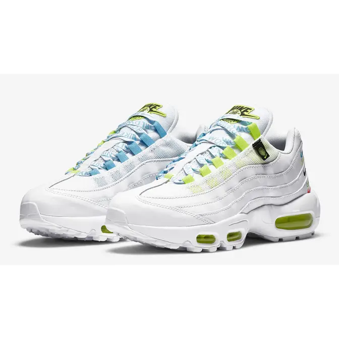 Nike duck Air Max 95 SE Worldwide White Volt Blue Fury Front