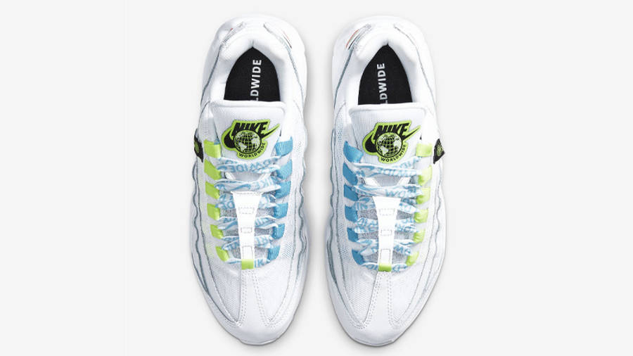 air max 95 trainers white blue fury volt black