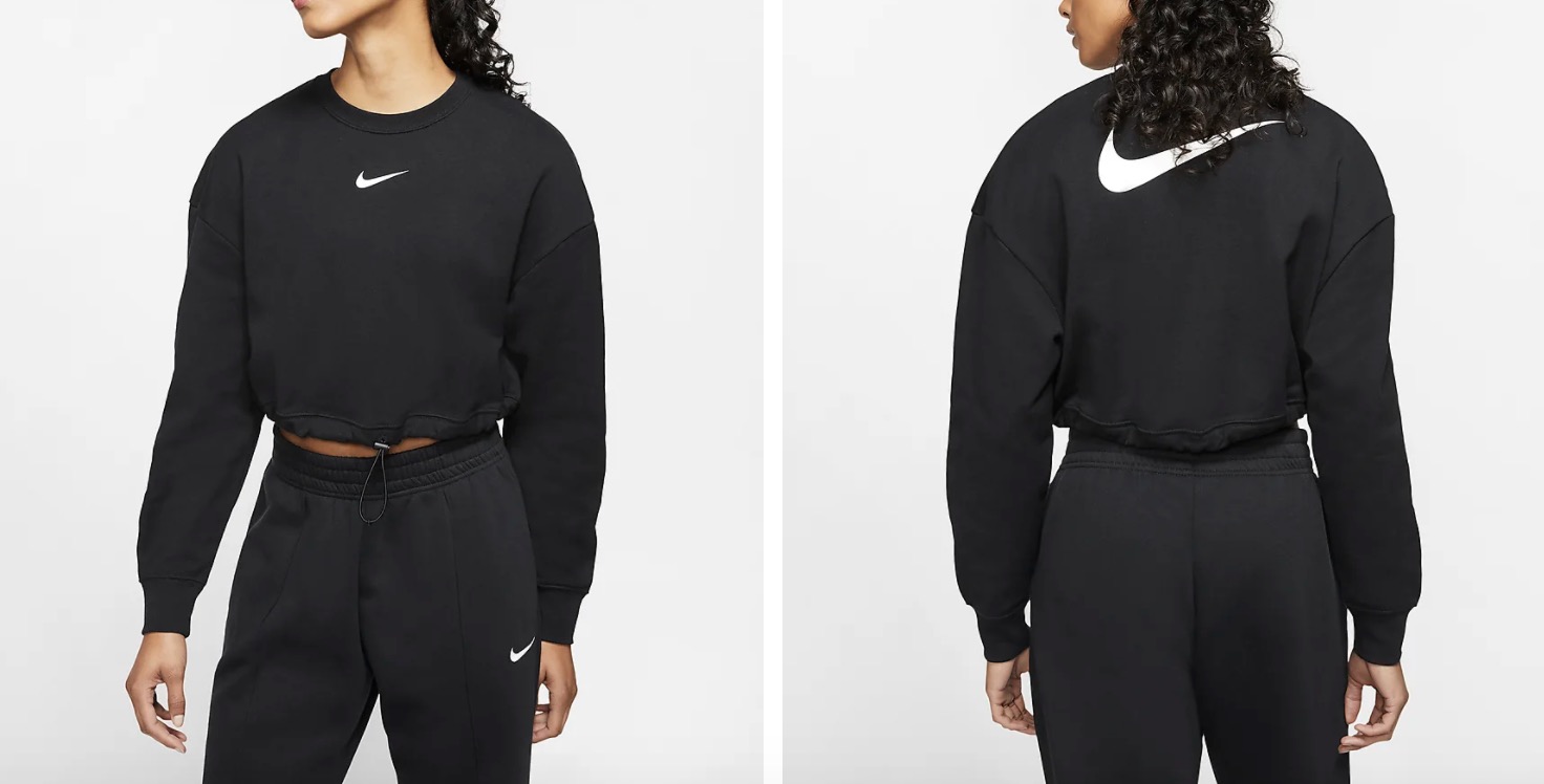 Nike French Terry Crop Crew Black