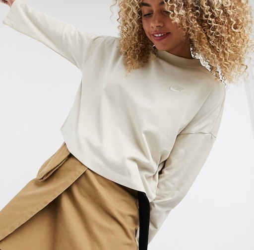 Nike Jersey 3:4 Sleeve Top Oatmeal