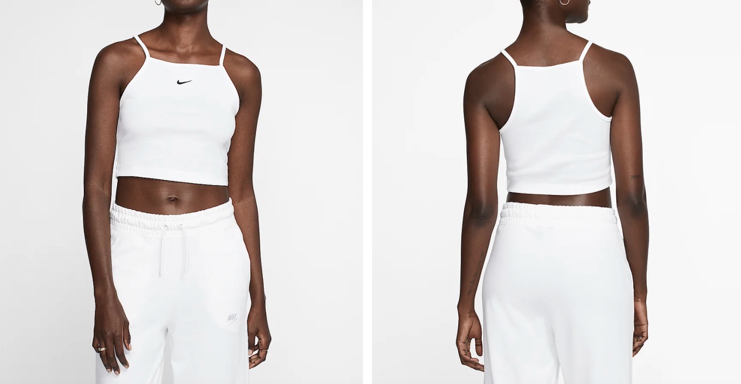 Nike Sportswear High Neck Crop Top White