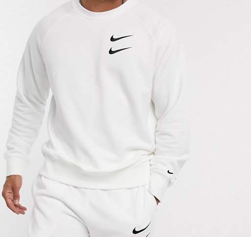 Nike Swoosh Logo Crew White