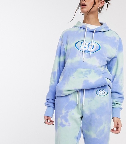 Sinead Gorey oversized joggers with logo in tie dye co-ord