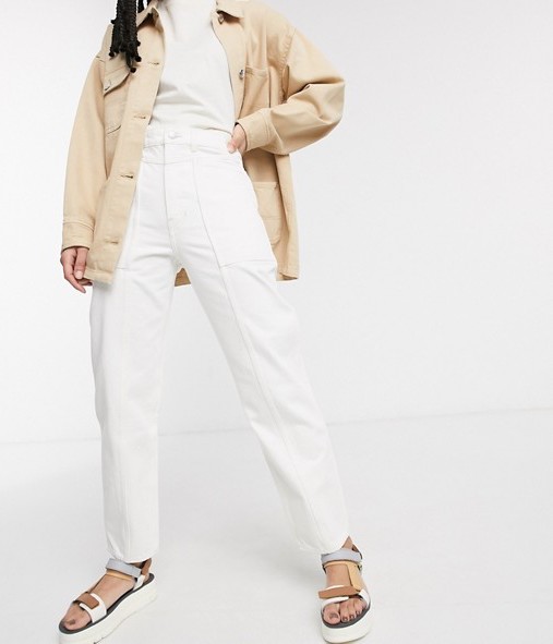 Weekday Contrast Stitch Jeans White