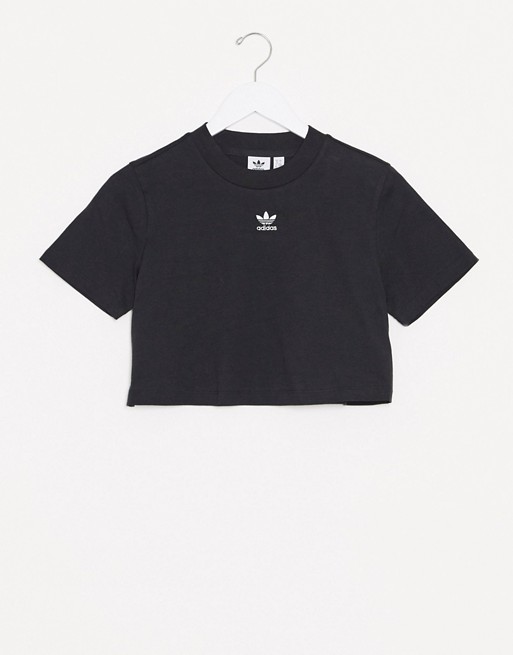 adidas Originals Essentials cropped t-shirt in black