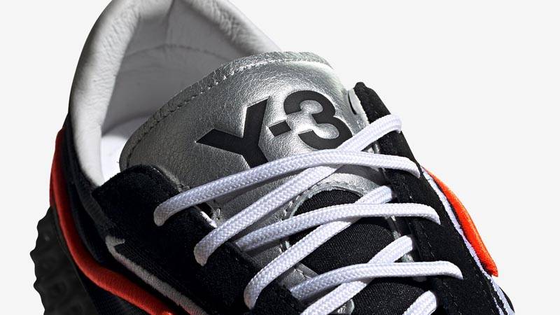 adidas Y-3 Runner 4D Black Orange Tongue Closeup