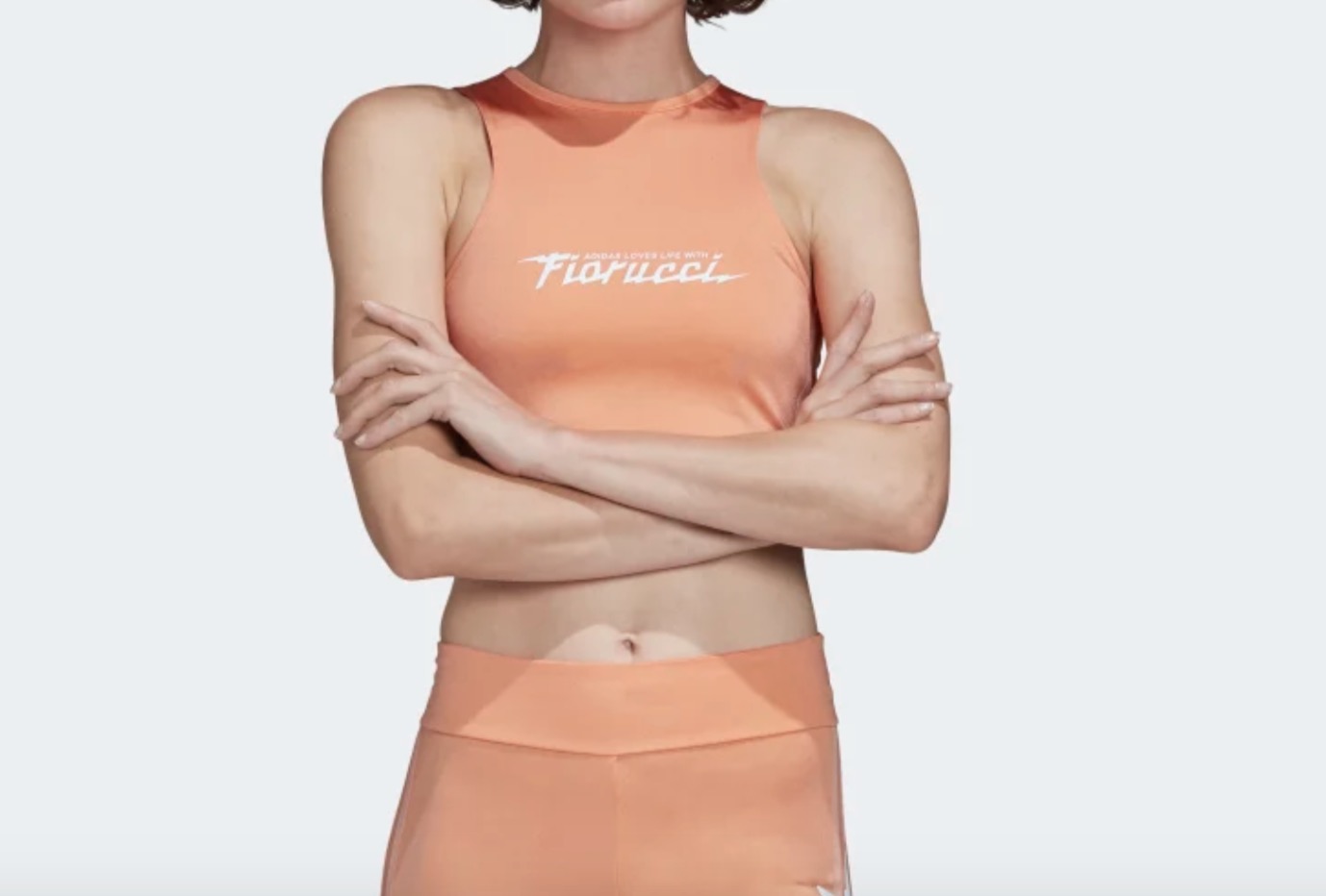 adidas fiorucci crop top orange