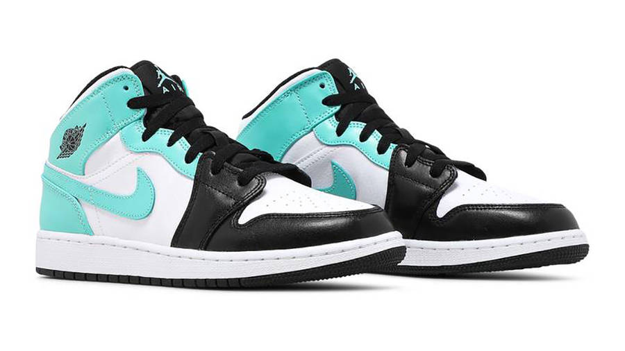 mint green black and white jordan 1