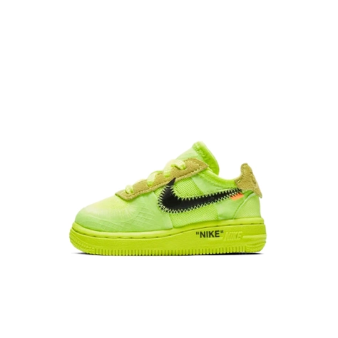 Off-White x green Nike Air Force 1 Low Toddler Volt