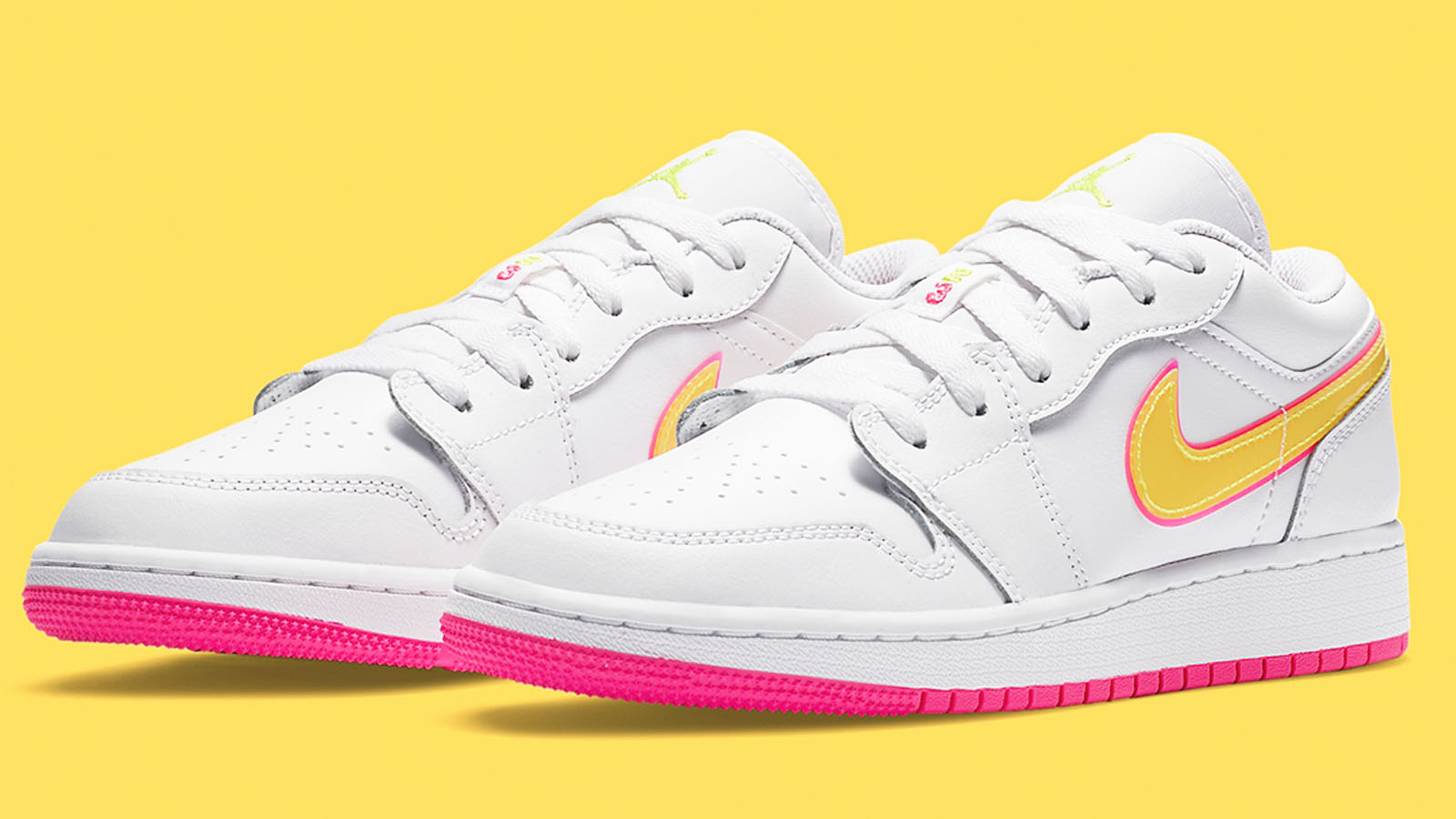 pink yellow nike air jordan 1 GS