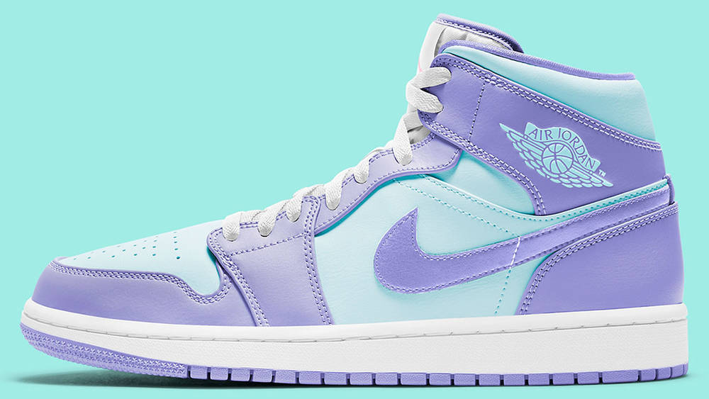 purple green air jordan 1