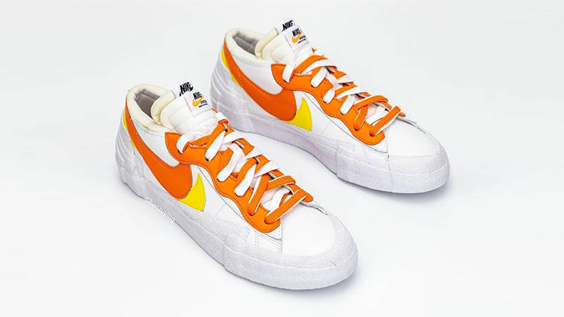 sacai x Nike Blazer Low White Magma Orange