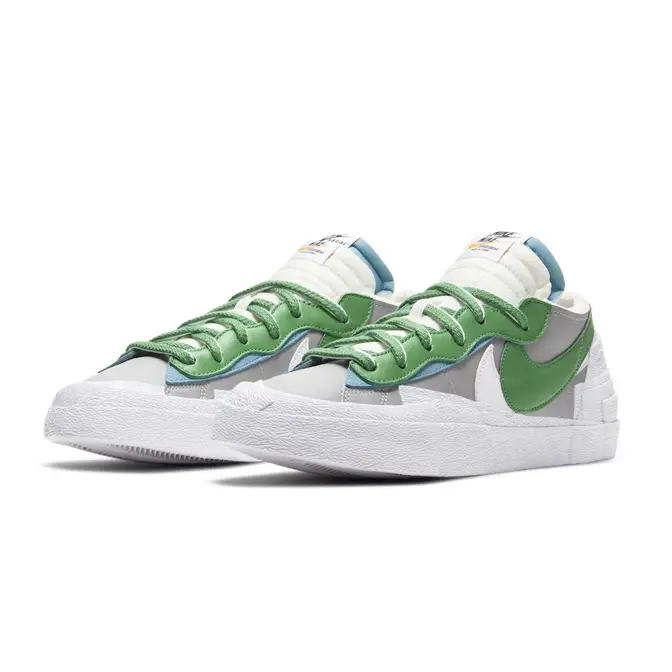 sacai x Nike Blazer Low Medium Grey Green Front