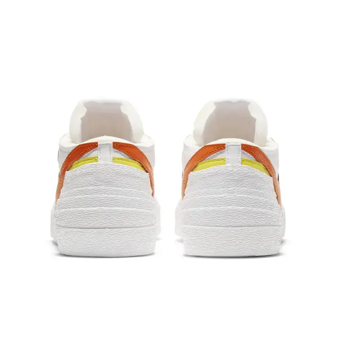 sacai x nike blazer low white magma orange