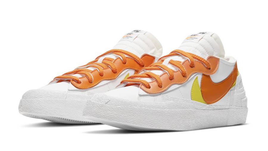 sacai x Nike Blazer Low White Magma Orange Front