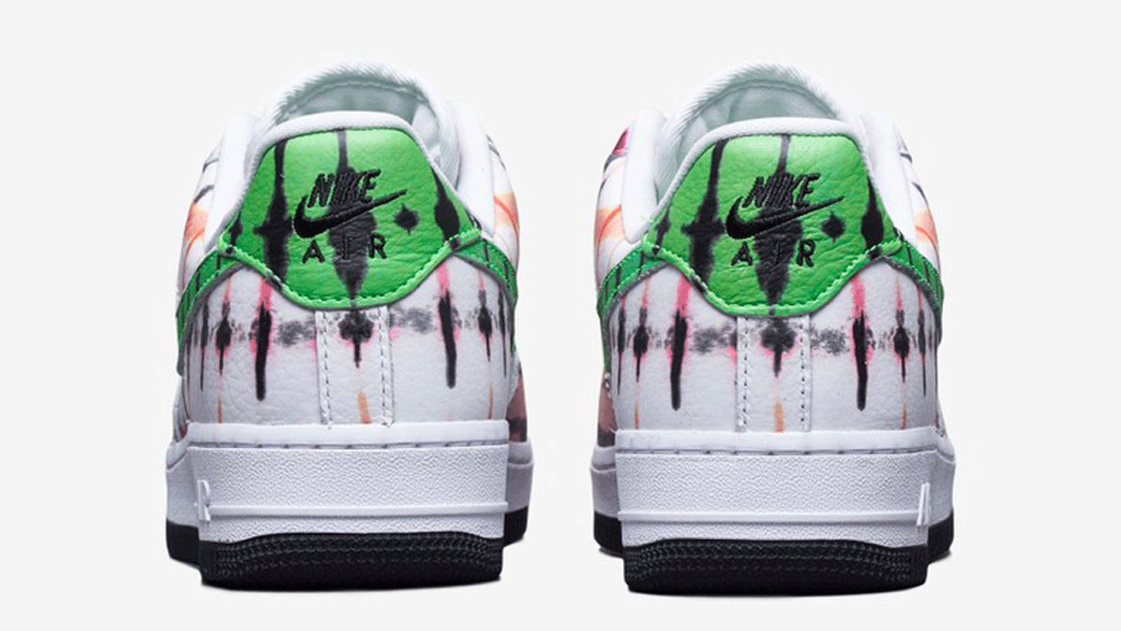 tie dye nike af1 heel shot