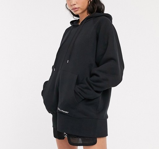 COLLUSION Oversized Black Hoodie