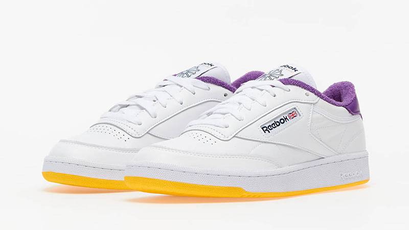 Eric Emanuel x Reebok Club C 85 White Purple Yellow FY3411 front