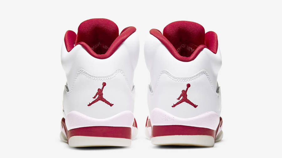 pink red and white jordan 5