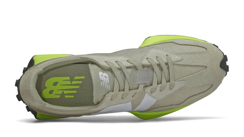 new balance 327 trainers in grey oak and lemon