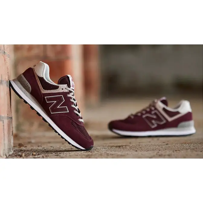 New balance 574 burgundy 2024 leather