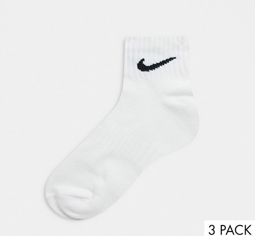 Nike 3 Pack Socks White
