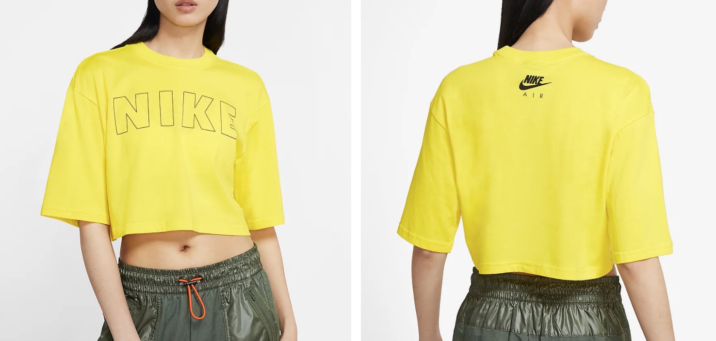 Nike Air Cropped T-Shirt Opti Yellow