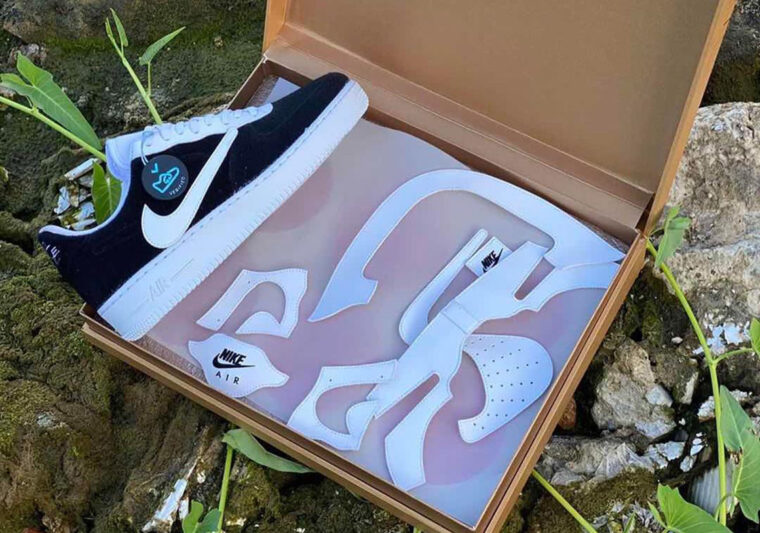 Nike Air Force 1 Black White Velcro