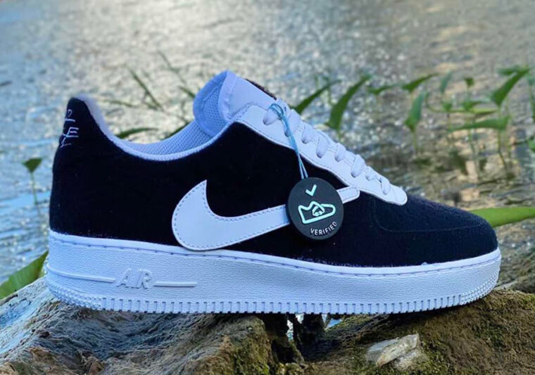 Nike Air Force 1 Black White Velcro Custom