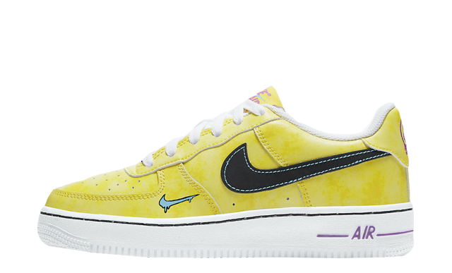 Nike Air Force 1 Low GS Peace, Love, and Basketball Yellow