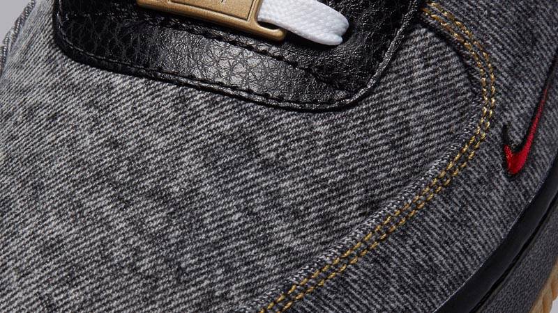 Nike Air Force 1 Low Remix Pack Black Denim Closeup