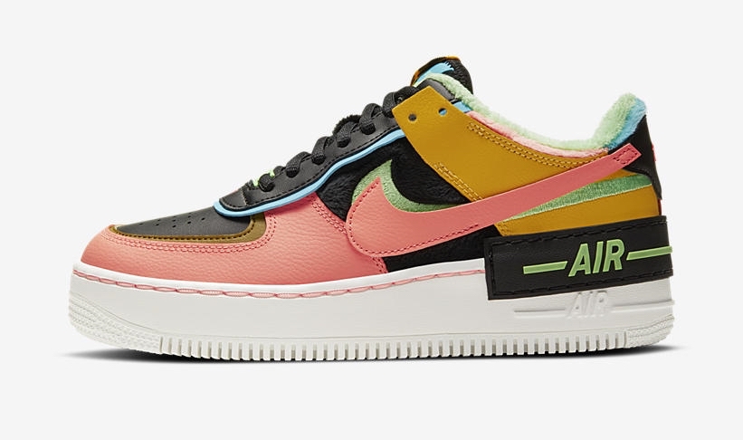 Nike Air Force 1 Shadow Multicolour Solar Fire Atomic Pink.