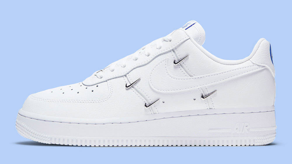 Nike Air Force 1 White Chrome Swoosh Nike Air Force 1 White Chrome Swoosh