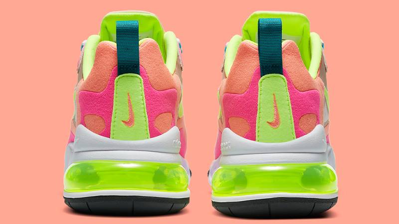 nike air max 270 react pink/volt women's shoe