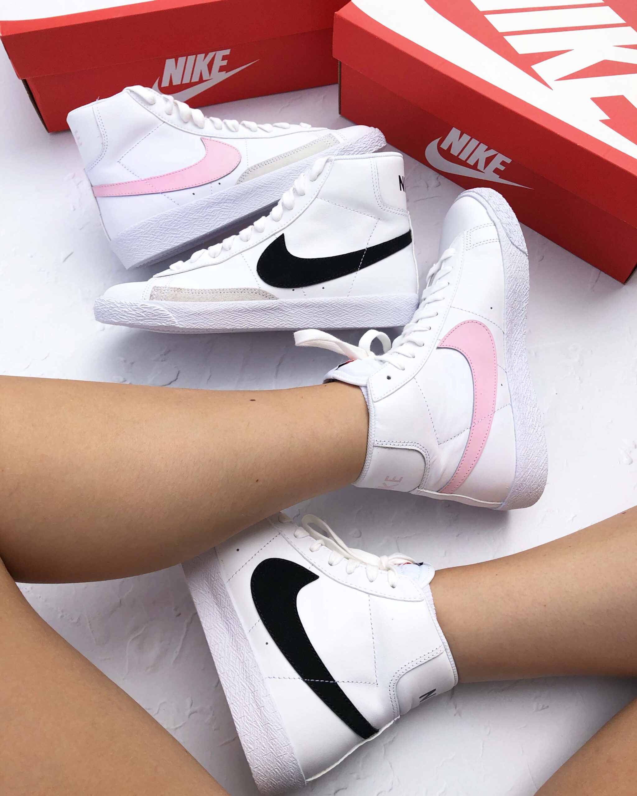 Nike Blazer Mid 77 Vintage GS Pink Black 2