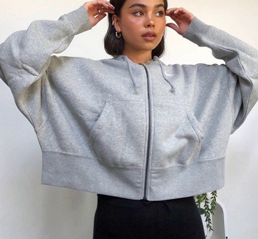 Nike Mini Swoosh Oversized Hoodie Grey