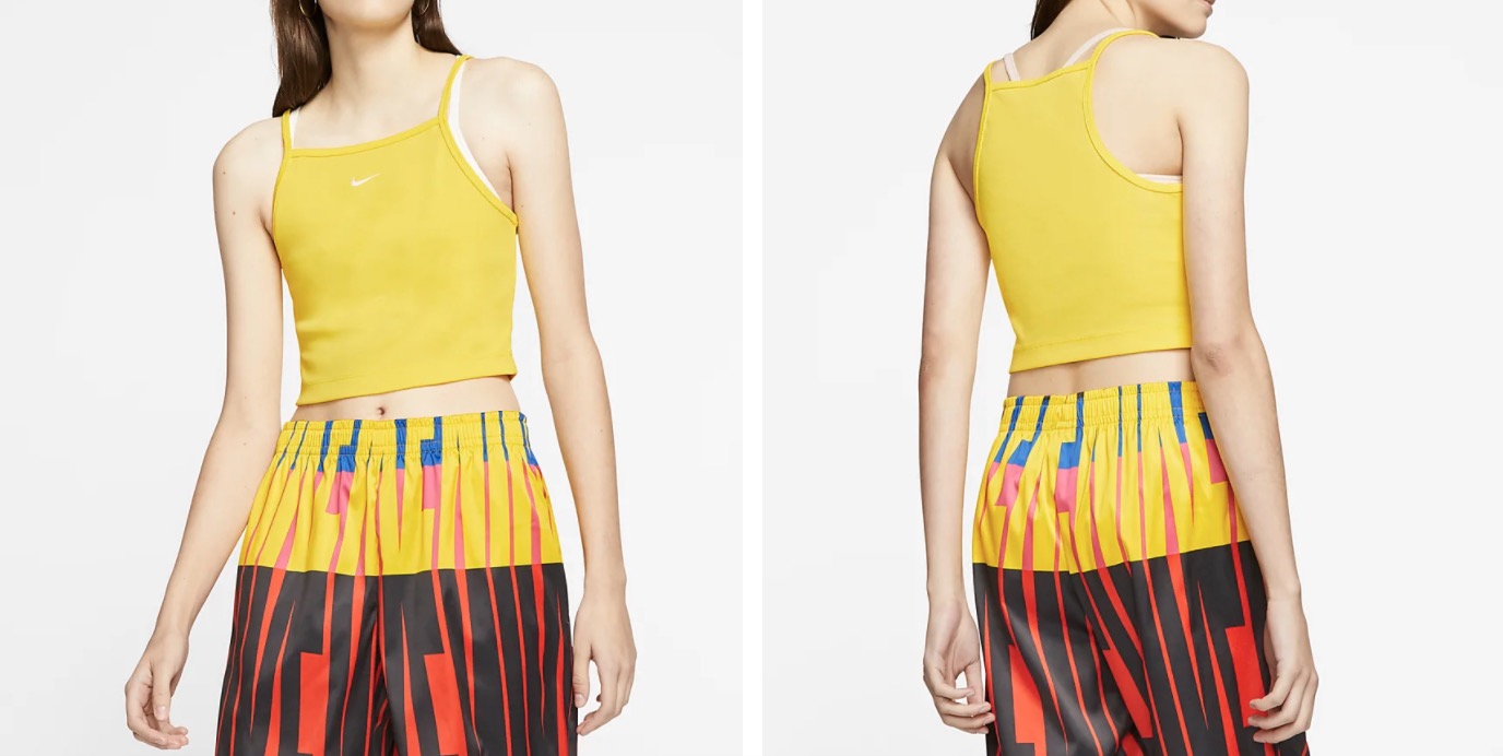 Nike Sportswear High Neck Crop Top Opti Yellow