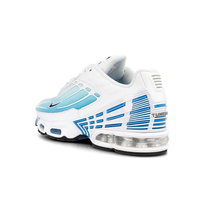white and baby blue nike tns